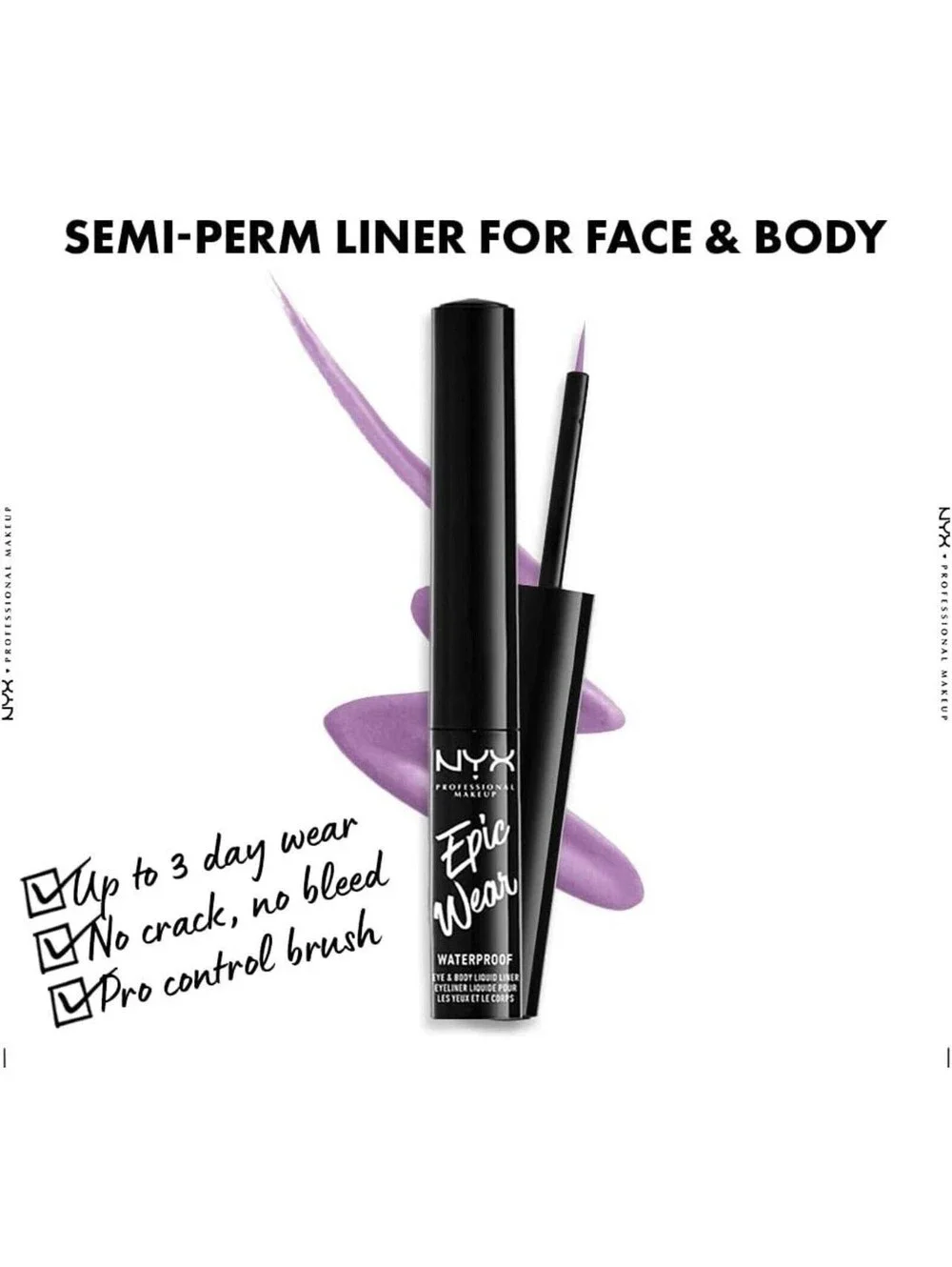NYX Epic Wear Liquid Liner Waterproof Long Lasting Eye Liner Black Makeup New